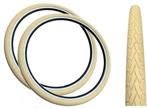 Baldys 700 x 38c Hybrid/Trekking Bike Slick Tyres CREAM (Pack of 2)