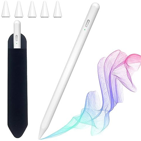 Stylet iPad 10&11e Génération, Stylet Tablette iPad pour iPad 2018-2025, Pencil iPad, Stylo iPad avec Rejection de la Paume Tactile Haute Précision, Convient pour iPad 6/7/8/9/10/11,Air 3/4/5,Mini 5/6