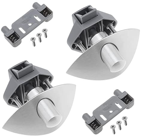 EMSea 2 Stück Halbmond Druckknopf Türfangschloss Druckschlösser für 1,4cm-1,6cm Türdicke Wohnwagen Schranktür Schubladen, Silber