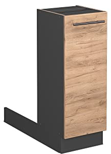 Vicco Kücheninsel Fame-Line, Goldkraft Eiche, 30 cm | 1 Tür · 1 Einlegeboden · Höhenverstellbare Füße · Metallgriffe · Soft-Close