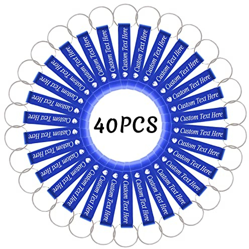 40 Pezzi Personalizzato Apribottiglie Portachiavi Bulk Apri Bottiglia di Birra Personalizzato con Logo Testo Inciso Apribottiglie di Nozze Favori-Blu