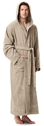 Badrock med huva för män | extra lång, Storlek män: L long, Storlek unisex: L-XL long, Färg: Kungligblå