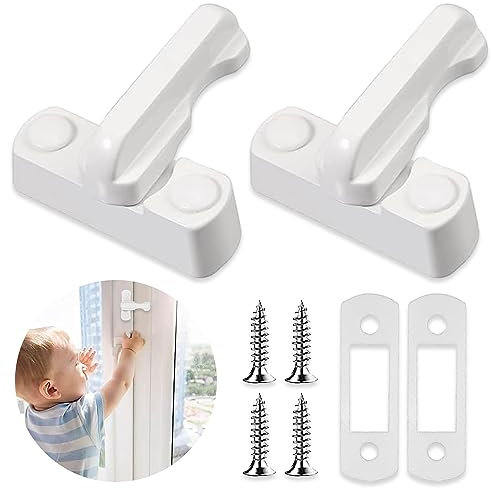 2pcs Window Sash Jammer, Window Locks, Window Anti-Theft Lock, Home Security Door Lock for PVC/uPVC Windows and Doors