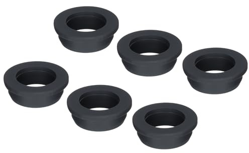 sourcing map 6Pcs T Type Rubber Grommet Mount Dia 43.5mm (48x33x15mm) Seal Protection Flexible Hole Plugs for Cable Pipe Black