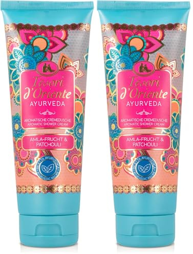 TESORI D’ORIENTE Cremedusche 'Ayurveda', 250 ml, aromatisches Duschgel mit Amla-Frucht und Patchouli, Duschcreme zur Körperpflege, Ritual für Körper & Sinne (Packung mit 2)