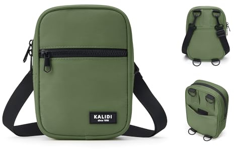KALIDI Unisex Umhängetasche,Herren & Damen Klein Crossbody Bag Damen Nylon Wasserdichter Herren Schultertasche Handytasche zum Umhängen für Freizeit Reisen Job