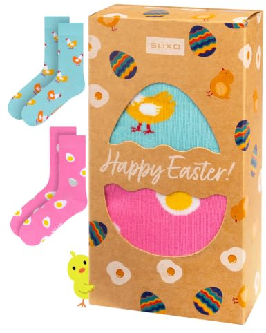 soxo Påsk Strumpor Dam Funny Gift For Men Present Socks Women Herrstrumpor Damstrumpor 35-40 Easter Kvinnors 2 Par