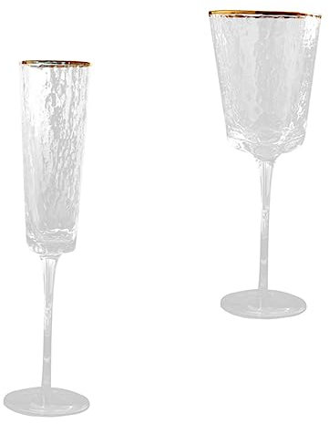 MAGICLULU Kristall-weinglas-set Goldrand Unzerbrechlicher Kelch Für Partys Hochzeiten Oder Als Heimdekoration