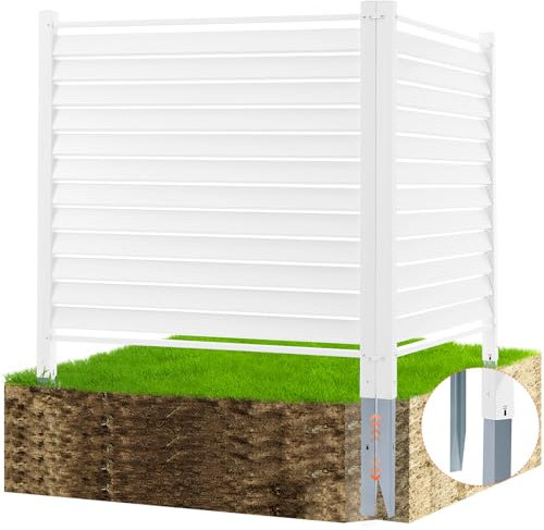 VEVOR Paneles de Valla de Privacidad de Vinilo 1220x1220 mm Valla de Aire Acondicionado Pantallas de Privacidad para Exteriores, Recinto para Equipos de Piscina, Kit de Paneles de Rejilla (2 Paneles)