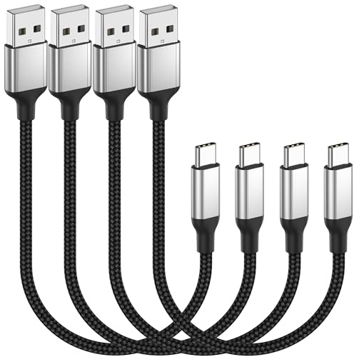 USB C Kabel Kurz 20cm, 4 Pack 3A Schnellladekabel USB C Ladekabel Kurz | USB C auf USB A Kabel Typ C Datenkabel für Huawei Mate 50/40/30 Pro Xiaomi Samsung Galaxy S23 S22 S21 Ultra Google Oneplus