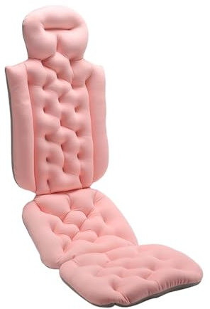 Colcolo Badekissen, Ganzkörper-Badekissen, Badewannenzubehör, Badepolster, atmungsaktiv, weich, schnell trocknend, rutschfest, SPA-Badewannenkissen, Rosa