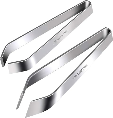 2Pcs Fish Bone Tweezers Set, Professional Stainless Steel Flat and Slant Pliers Remover Set for Cooking Kitchen Salmon Trout, 2 Styles, Kitchen Tools and Gadgets