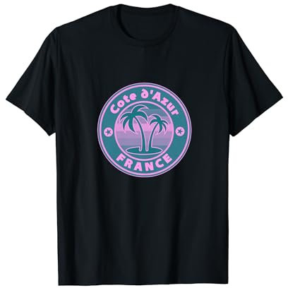 Cote d'Azur Frankreich Strand Palme Urlaub Surfer Fun Sonne T-Shirt