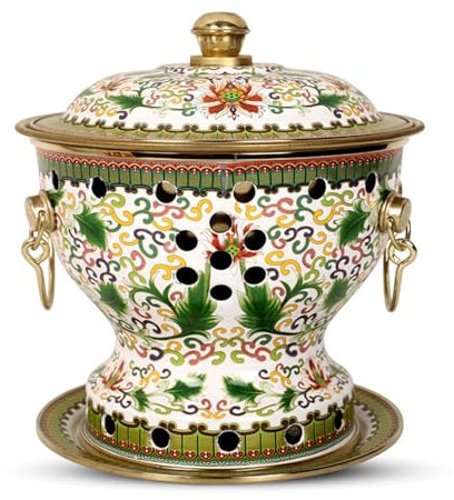 OYWEHECE Einzelne Person, Kleiner Kupfertopf, Alter Pekinger Kleiner Dicker Kuh-Hot Pot, Chinesischer Traditioneller Cloisonné-Hot Pot, Kommerzieller Alkoholanteil, Roter Kupfer-Hot Pot,L