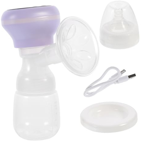 Elektrische Stillpumpe, 180ml, 9 Stufen, Leise, Lila, 1 Satz | Silikon und PP, 106° Weitwinkel, 1200 mAh Akku, Hautfreundliche Konstruktion, Simuliert den Saugrhythmus des Babys