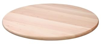 Bobzo 39 cm Premium Solid Wood Lazy Susan Turntable, Durable Aspen Wood with Clear Lacquer Finish, Smooth Steel Fitting, Anti-Slip Rubber Base – Perfect for Dining, Kitchen & Organizing