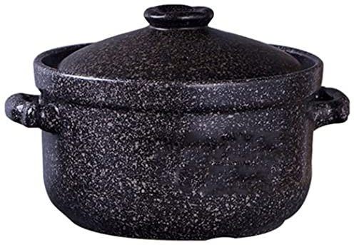YBVBCXCB Cazuela con Tapa, Cacerola De Barro para Cocinar Vitrocerámica De Inducción con Tapa Cazuela De Horno, Cazuela De Sopa Cazuela De Cocina De Alta Temperatura Po