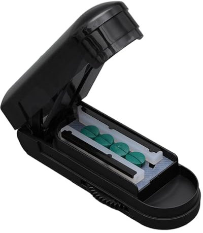 Cortador de pastillas para varias pastillas a la vez, cortador de pastillas para pastillas pequeñas y diminutas, divisor de pastillas ajustable, estuches de almacenamiento de medicamentos desmontables