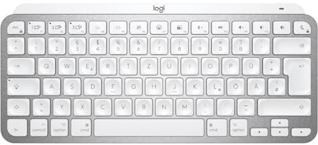Logitech MX Keys Mini for Mac - Tastatur mit Hintergrundbeleuchtung, Bluetooth Tastatur, kompatibel mit MacBook Pro, Macbook Air, iMac, iPad - Deutsch QWERTZ-Layout - pale gray【Bulk - ohne Verpackung】