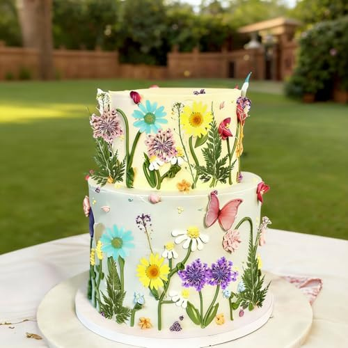 JeVenis Pink Wildflower Cake Toppers Wildflower Decor Baby in Bloom for Baby Shower Birthday Bridal Shower Wedding Party Decoration
