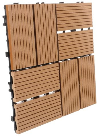 STOBOK Holz Kunststoff Boden Terrasse Im Freien Terrassendielen Verbundterrasse Außenfliesen Gartenboden Außenterrassenfliesen Terrassenfliesen Bodenbelag Terrassenfliesen Balkon