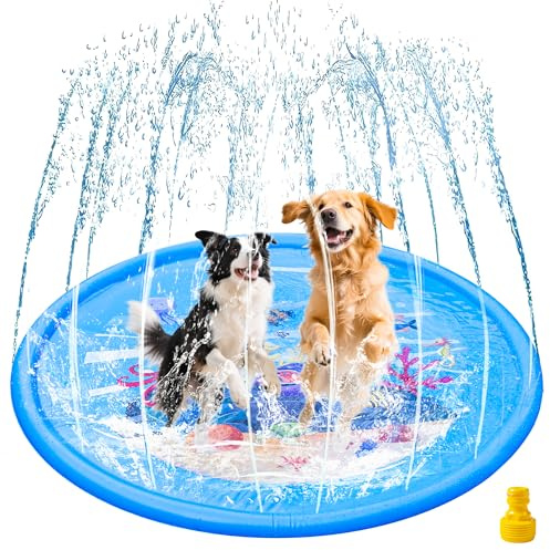 Jestrem Inflatable Dogs Pool, 67 Inch Large Durable PVC Dog Pool
