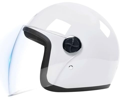 MSDXDKF Casque de Moto Ouvert pour Hommes Femmes - Demi Coque Casque Jet avec Visiere et Boucle à dégagement Rapide, Casques Jet de Scooter pour Vélo Croiseur Chopper Cyclomoteur,54-59CM,G