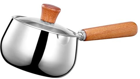 Uqezagpa Ollas de cocina pequeñas con asa, sartenes de calefacción de acero inoxidable 316, textura adecuada para saltear