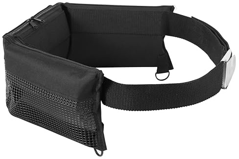 DiveTec Scuba Weight Belt with Pockets, Integrated Diving Weight System Holds Up to 26 lbs, 3-Compartment Mesh Design, Adjustable Padded Waist Belt for Scuba Diving, Freediving & Snorkeling