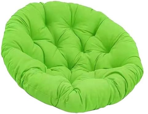 Outdoor Rattan & Steel Bowl Chair Set Rotary Armchair with Cushions Fluffy Comfort Garden Furniture Green 90x90cm - Perfect for Patio Relaxation