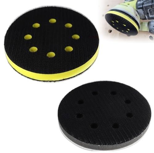 2 piezas de 125 mm de esponja con 8 agujeros Interface Pad para almohadilla de velcro para plato de lijado, protector de almohadilla de 125 mm, protector de plato de lijado de espuma suave