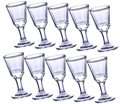 LIGIGWASH Vasos De Licor De Vidrio 10 Ml Pequeños 10 Unidades Transparente Bordes Pulidos Base Estable Para Bar y Hogar Vaso Pequeño De Licor Multifuncional