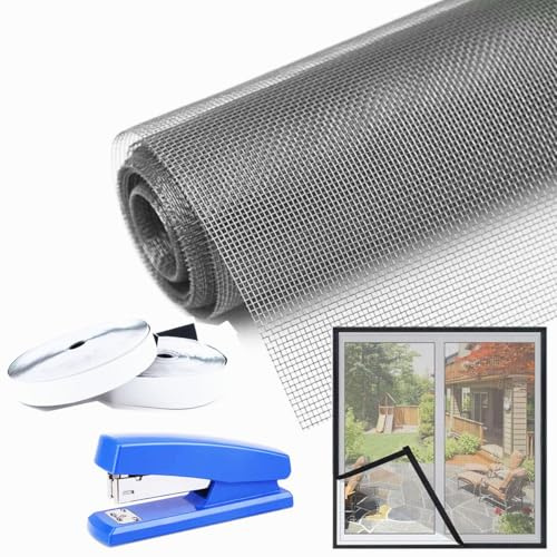 Kit de Mosquitera para Ventanas con Velcro, Malla Transparente HD, (Gris, 1.4x2.5m)
