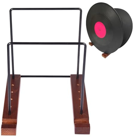 Mensola porta record, supporto da tavolo per dischi, in legno, supporto da parete per dischi da tavolo, multiuso, alla moda, per libri, documenti, CD, album fotografici, per la casa