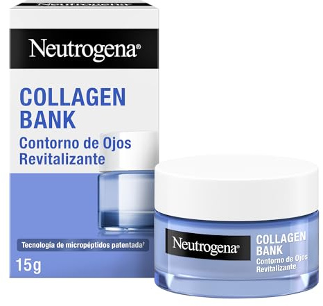 Neutrogena Collagen Bank Contorno de Ojos Revitalizante Crema Gel, 1 x 15 ml, crema ojeras y bolsas con micropéptidos, mejora los 5 signos tempranos del envejecimiento