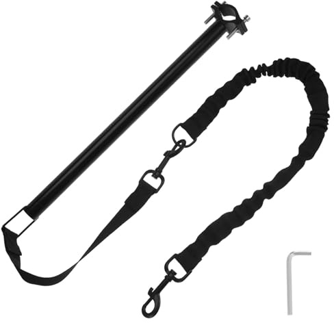 MUELODSIC Bike Dog Leash Adjustable Outdoor Pet Traction Rope with Detachable Bike Mount for Safe Bicycle Walking and Training