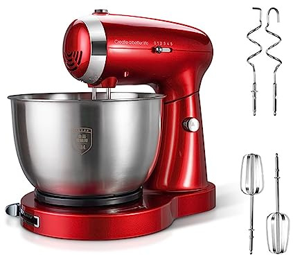 350W Robot Da Cucina Mixer, Impastatrice Planetaria, Con 5 Velocità Funzione Regolabile Include 3.2L Bowl, 2X Beaters, 2X Pasta Ganci, Ideale Per La Casa Cottura Di Mescolanza Della Cucina Frullino