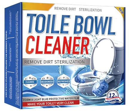KOAHDE Nettoyants Pour Réservoir De Toilette,Blocs de Réservoir de Toilettes,Bloc de Nettoyage de Toilett,Toilettes Propres Désodorisant Bleu,12pcs,Désodorisation et Détartrage
