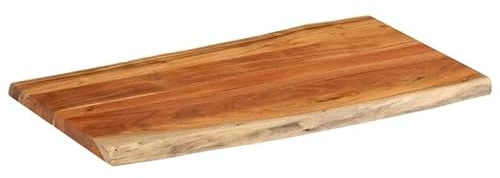 Eleganz Tablero de mesa de madera maciza de acacia, 100 x 60 x 2,5 cm, rectangular con borde de árbol, superficie natural para cocina, salón u oficina, duradero y sostenible