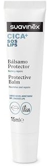 Suavinex, CICA Bálsamo Labial Reparador, para Labios Secos y Agrietados, Nutre y Repara, Apto Pieles Sensibles, Clínicamente Testado, 88% Ingredientes Origen Natural, Uso Diario, Bebés +0 Meses, 15 ml