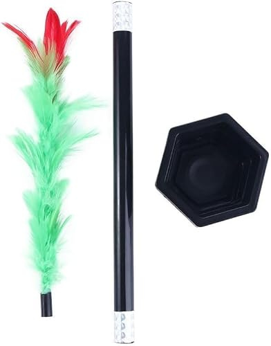 Ghwei 1set Black Magic Wand to Flower for Playing Toys Magic Trick Wand Magicians Tricks Toys Close-up Magic Prop Magic Flower Stick Magic Kits and Accessories Games