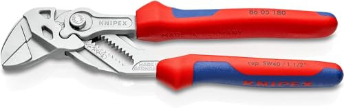 Knipex Pinza Chiave Pinza e Chiave in Un Unico Utensile Cromata, Rivestiti in Materiale Bicomponente 180 Mm 86 05 180