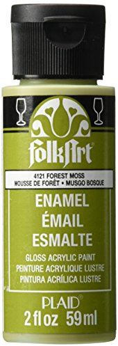 FolkArt Enamel Glass & Ceramic Paint in Assorted Colors (2 oz), 4121, Forest Moss