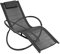 GardenKraft Louis Moon Chairs Rocking Sun Loungers/Garden Chairs with Pillow/Zero Gravity Effect/Steel Frame/Ultra-Durable Textilene Material/Grey Or Black Colour (Black)