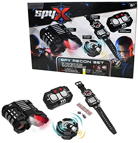 SpyX MukikiM Recon Set - Includes Night Nocs + Voice Disguiser + Recon Watch + Motion Alarm. Perfect for your next recon mission and an awesome addition for your spy gear collection!