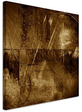Sinus Art 80x80cm Wandbild Fotoleinwand Wandbild Bild in Sepia Abstrakt mit Wasserfarben