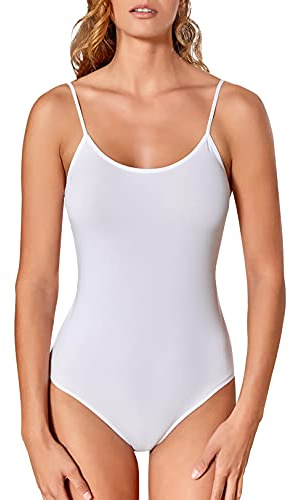 VEDATS Damen Body Spaghettiträger Top Unterhemd Bodysuit