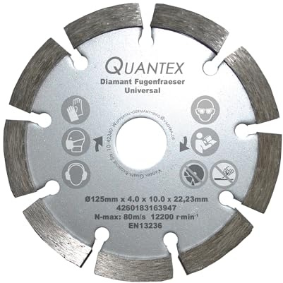 Diamant Frässcheibe Ø 125 mm Segmentstärke 4,0 mm, Fugenfräser für Mauerwerk und Putz