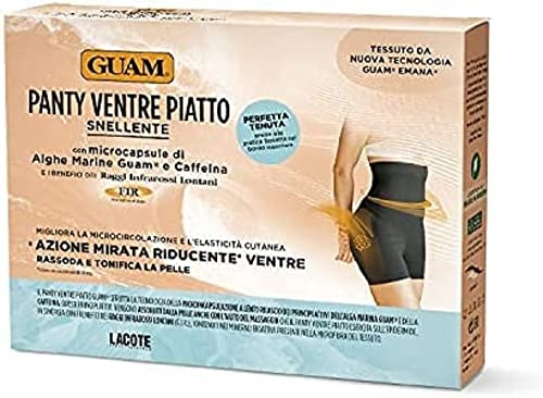 Guam Panty Ventre Piatto Colore Nero con Microcapsule di Alghe Marine E Caffeina (XS/s (38-40)), Color Nero, 160 g