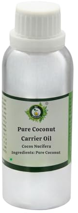 R V Essential Reines Kokosnuss Träger Öl 630ml (21 Unzen) - Cocus Nucifera (100% reines und natürliche Kaltgepresste) Pure Coconut Carrier Oil